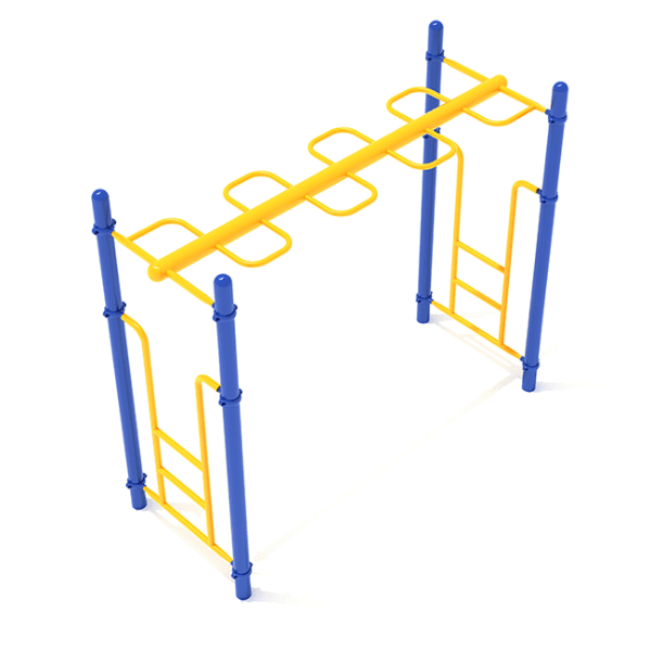 PTC005 - Straight Snake Loop Ladder Playground Monkey Bars - Ages 5 to 12 Yrs. - Yellow on Blue