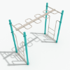 PTC005 - Straight Snake Loop Ladder Playground Monkey Bars - Ages 5 to 12 Yrs. - Tan on Teal