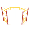 PTC006 - 90-Degree Snake Loop Ladder Playground Monkey Bars - Ages 5 to 12 Yrs. - Yellow on Red