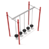 PTC017 - Single Row Pebble Bridge Balance Playground Equipment - Ages 5 to 12 Yrs. - Red, Tan, Black