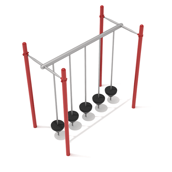 PTC017 - Single Row Pebble Bridge Balance Playground Equipment - Ages 5 to 12 Yrs. - Red, Tan, Black