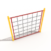 PTC022 - Square Net Playground Climber - Ages 5 to 12 yr - Red on Yellow