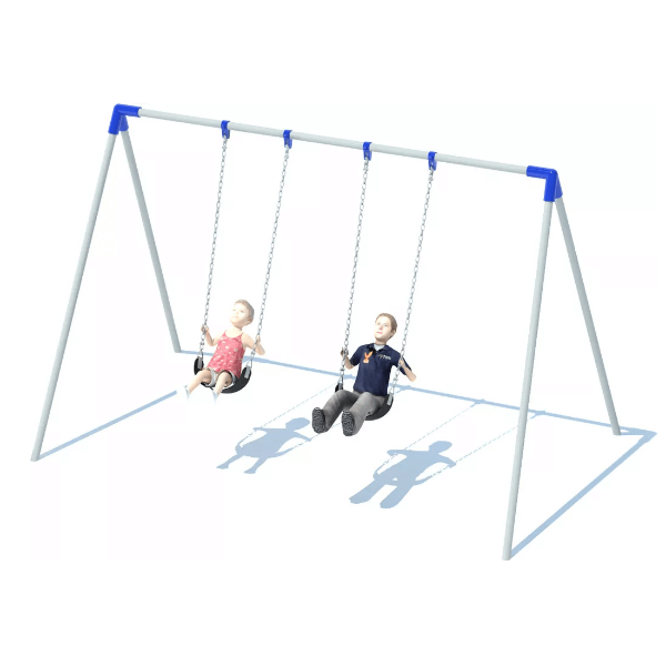 90015401XX - 1 Bay with 2 Belt Seats - Bipod 8 ft Swing Set