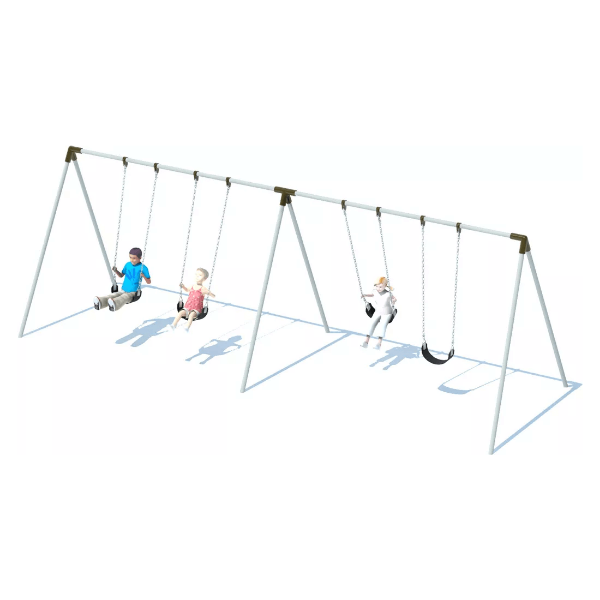 90015402XX - 2 Bay with 4 Belt Seats - Bipod 8 ft Swing Set