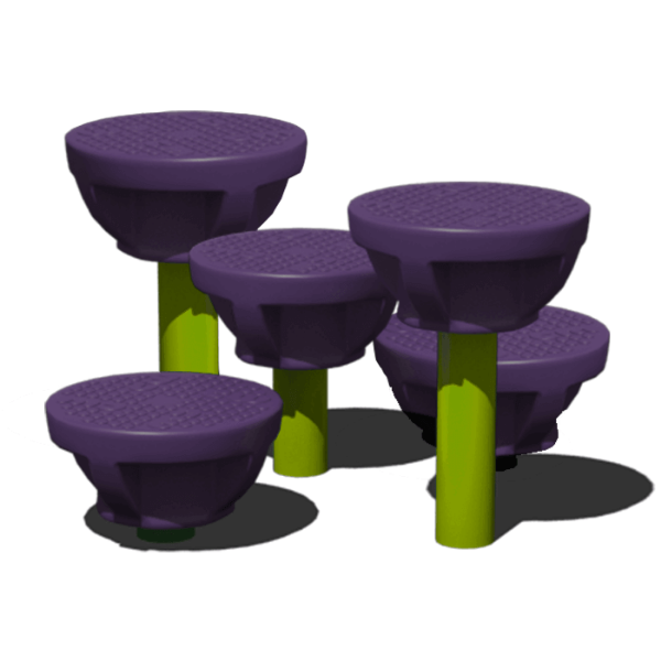 90021100XX - Lily Pad Walk Balance Playground Equipment - Set of 5 - Ages 2 to 12 yr