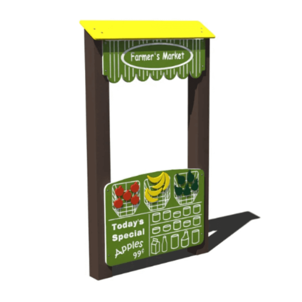 RECF0064XX - Farmer's Market Stand Pretend Playground Panel - Ages 2 to 12 yr