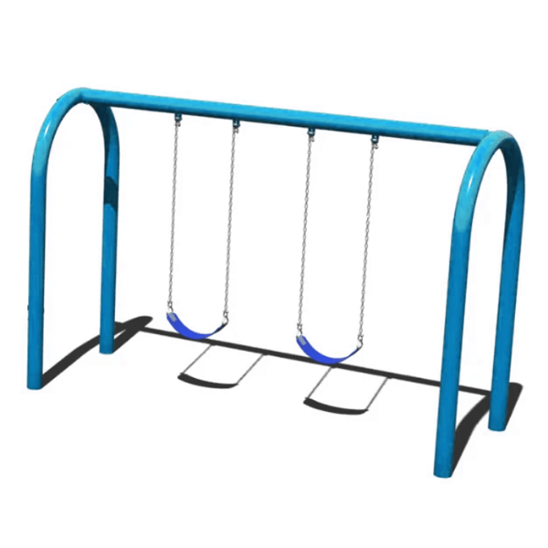 TFR3501XX - 1 Bay with 2 Belt Seats - Arch Playground Swing Set - Ages 2 to 12 yr - Blue