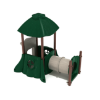 	PFS026 - Forest Market Playground Crawl Tunnel - Ages 6 months to 5 Yrs. - Front - Green, Tan, and Brown