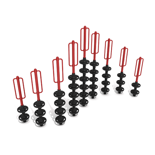 PFS031 - Serpent Pod Freestanding Playground Climber - Set of 9 - Ages 5 to 12 Yrs. - Red on Black
