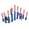 PFS031 - Serpent Pod Freestanding Playground Climber - Set of 9 - Ages 5 to 12 Yrs. - Red on Blue