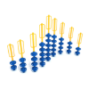 PFS031 - Serpent Pod Freestanding Playground Climber - Set of 9 - Ages 5 to 12 Yrs. - Yellow on Blue
