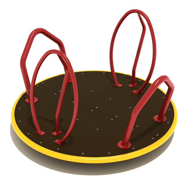 PFS058 - Galaxy Disc Merry Go Round Playground Equipment - Ages 2 to 12 Yrs. - Red and Yellow