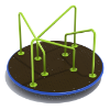 PFS059 - Radical Rotator Merry Go Round Playground Equipment - Ages 2 to 12 Yrs. - Blue on Lime Green