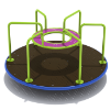 PFS060 - Kings Carousel Merry Go Round Playground Equipment - Ages 2 to 12 Yrs. - Lime Green on Blue