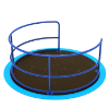 One Capacity Wheelchair Accessible Merry Go Round Playground Equipment - Ages 2 to 12 Yrs. - Blue on Light Blue - Back