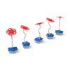 PFS067 - Flower Stepper with Leaf Stepping Stones Playground Equipment- Set of 5 - Ages 2 to 12 Yrs. - Red, White, Blue