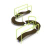 PFS069 - Snake Track Balance Playground Equipment - Ages 2 to 12 Yrs. - Lime Green