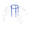 PFS071 - Five-Way Snake Dome Playground Monkey Bars - Ages 5 to 12 Yrs. - White and Blue