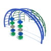 PFS073 - Pod Climber Dome Station Delta Playground Monkey Bars - Ages 5 to 12 Yrs. - Blue on Green