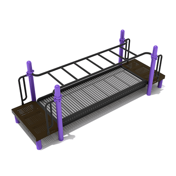 PFS078 - Monkey Bar Roller Slide Playground Equipment - Ages 2 to 5 Yrs. - Purple