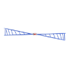 PFS079 - Curved Helix Ladder Climber Playground Equipment - Ages 5 to 12 Yrs. - Red on Blue - Top