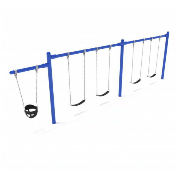 PSW210WS - 2 Bay Plus 1 Cantilever with 4 Belt Swings and 1 Toddler Seat - 7/8 Ft. High Elite Swing Set - Primary