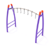 PGS003 - Curved Overhead Swinging Ring Playground Monkey Bars with Curved Post - Ages 5 to 12 Yrs. - Purple