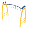 PGS003 - Curved Overhead Swinging Ring Playground Monkey Bars with Curved Post - Ages 5 to 12 Yrs. - Yellow