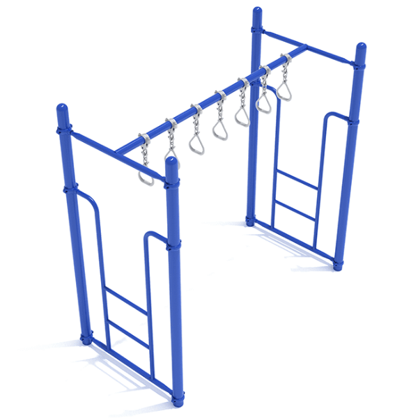PTC009 - Straight Swinging Ring Ladder Playground Monkey Bars - Ages 5 to 12 Yrs. - Blue