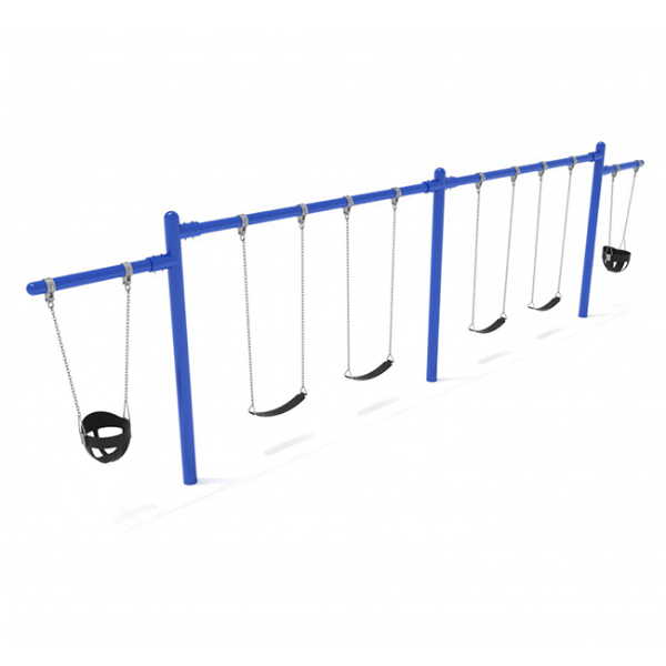 PSW220WS - 2 Bay Plus 2 Cantilever with 4 Belt Swings and 2 Toddler Seat - 7/8 Ft. High Elite Swing Set - Primary