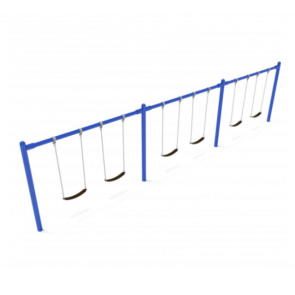 PSW003WS - 3 Bay with 6 Belt Seats - 8 Ft. High Elite Single Post Swing Set - Primary
