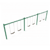 PSW003WS - 3 Bay with 6 Belt Seats - 8 Ft. High Elite Single Post Swing Set - Neutral