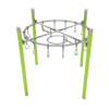PGS022 - Curved Overhead Swinging Ring Playground Monkey Bars with Single Post - Ages 5 to 12 Yrs. - Grey on Lime Green