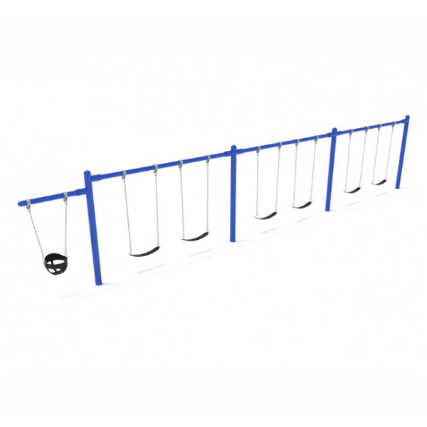 PSW310WS - 3 Bay Plus 1 Cantilever with 6 Belt Swings and 1 Toddler Seat - 7/8 Ft. High Elite Swing Set - Primary