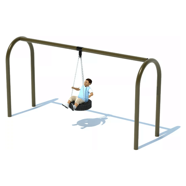 90015991XX - 1 Bay with 1 Tire Seat - 8 ft Arched Swing Set