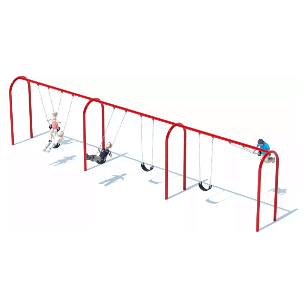 TFR3503XX - 3 Bay with 6 Belt Seats - Arched 8 ft Swing Set