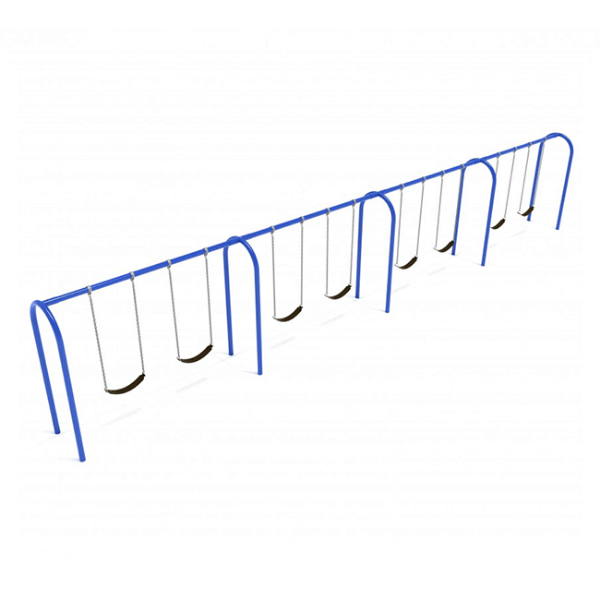PSW008WS - 4 Bay with 8 Belt Seats - 8 Ft. High Elite Arched Post Swing Set - Primary