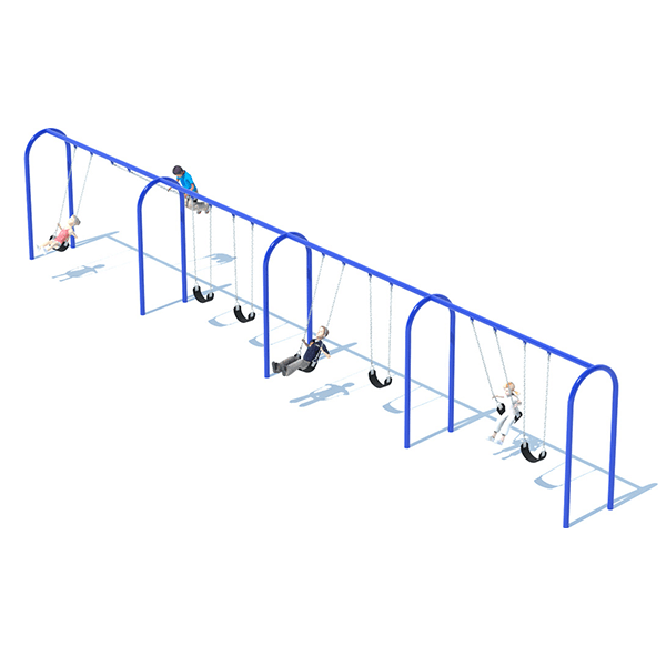 TFR3504XX - 4 Bay with 8 Belt Seats - Arched 8 ft Swing Set