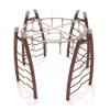 PGS018 - Circle Overhead Swinging Ring Ladder Playground Monkey Bars with Curved Post - Ages 5 to 12 Yrs. - Tan on Brown