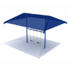 PSWSH001WS - 1 Bay with 2 Belt Seats - Shaded 8 Ft. High Elite Single Post Swing Set - Primary
