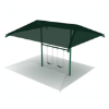 PSWSH001WS - 1 Bay with 2 Belt Seats - Shaded 8 Ft. High Elite Single Post Swing Set - Neutral