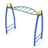 PGS005 - Curved Overhead Horizon Playground Monkey Bars with Curved Post - Ages 5 to 12 Yrs. - Green on Blue