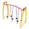PGS008 - Tilted Lily Pad Bridge Balance Playground Equipment with Curved Post - Ages 5 to 12 Yrs. - Red, Yellow, Black