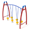 PGS009 - Tilted Pebble Bridge Balance Playground Equipment with Curved Post - Ages 5 to 12 Yrs. - Primary