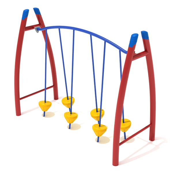 PGS009 - Tilted Pebble Bridge Balance Playground Equipment with Curved Post - Ages 5 to 12 Yrs. - Primary