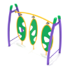 PGS010 - Triple Wing Climbing Playground Equipment with Curved Post - Ages 5 to 12 Yrs. -  Purple, Lime Green, and Yellow