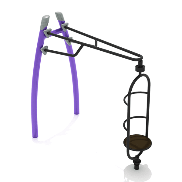 PGS012 - Standing Orbital Playground Spinner with Curved Post - Ages 5 to 12 Yrs. - Black on Purple