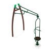 PGS012 - Standing Orbital Playground Spinner with Curved Post - Ages 5 to 12 Yrs. - Green on Brown