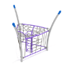 PGS013 - Combination Manhole Jungle Gym Rope Climber with Side Nets - Ages 5 to 12 Yrs.- Gray on Purple