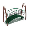 PGS015 - Floating Playground Bridge with Curved Post - Ages 2 to 12 Yrs. - Neutral